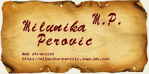 Milunika Perović vizit kartica
